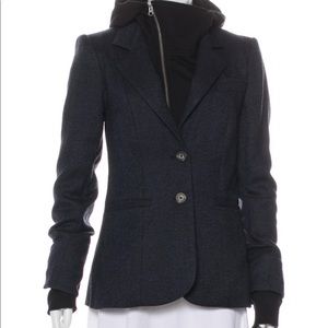 Veronica Beard Navy Tweed Blazer Hooded Dickie 2